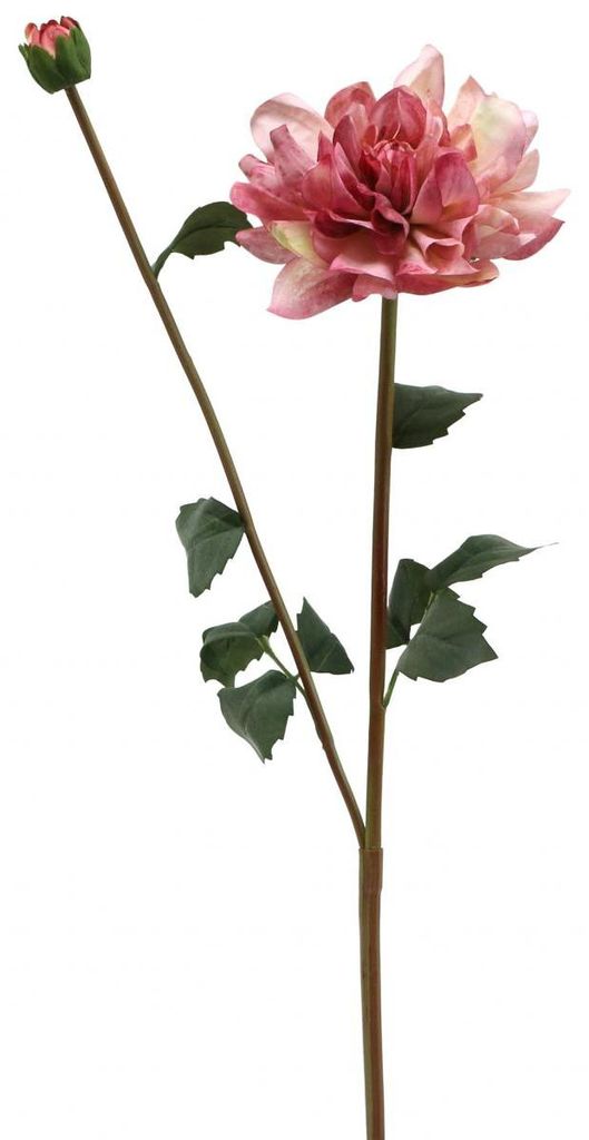 Künstliche Dahlie mit Blüte und Knospe für Dekoration
