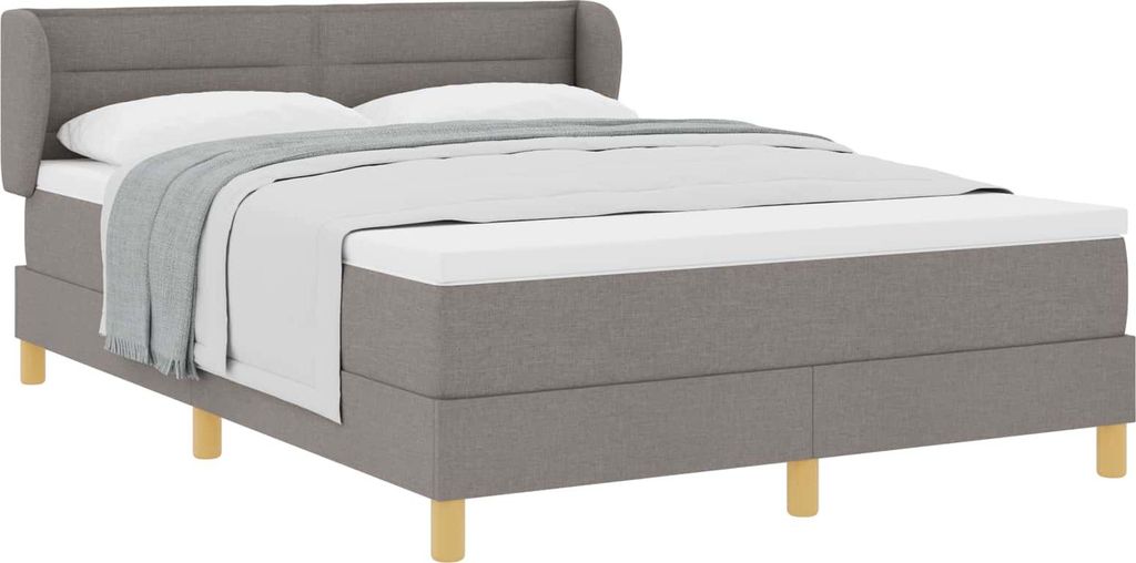 Boxspringbett mit Matratze Taupe 140 x 200 cm Stoff