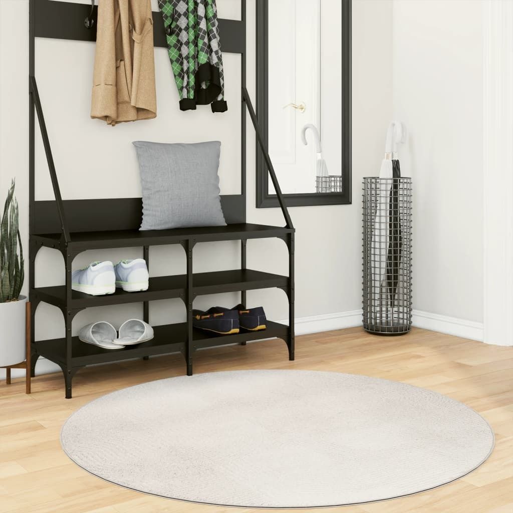 "2026 Promotion" Moderne Teppich IZA Kurzflor Skandinavischer Look Creme Ø 120 cm - Designerteppiche CC22777