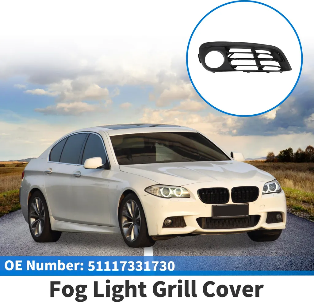 Grille de feu antibrouillard en ABS noir résistant pour BMW 528i 2015 2016