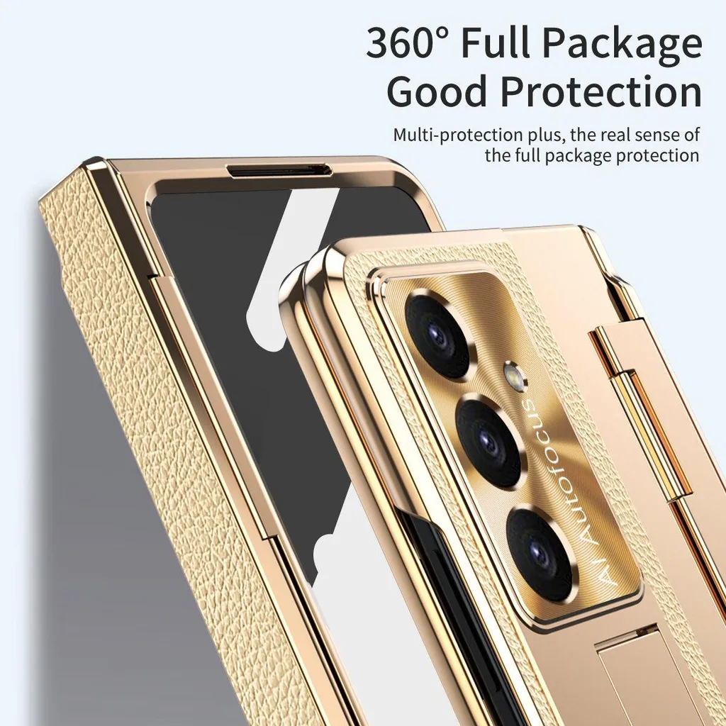 Custodia Samsung Galaxy Z Fold 7 Gialla Galvanizzata con Supporto - 2