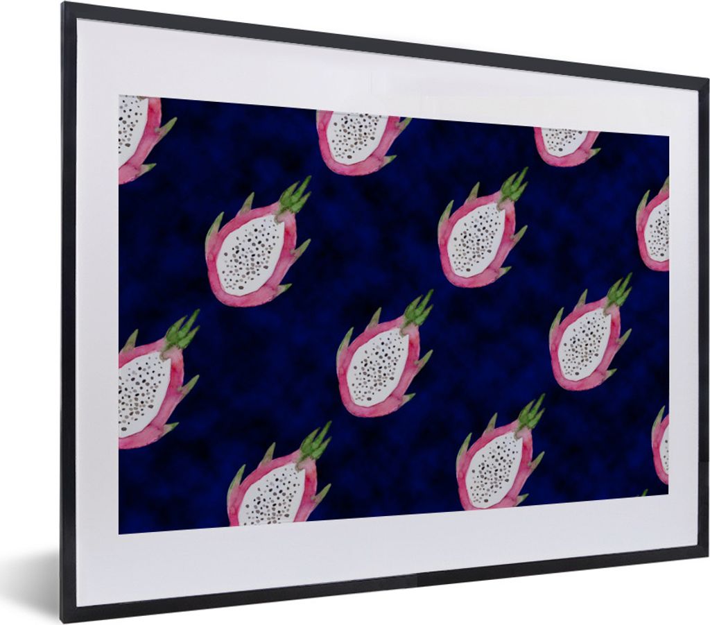 MuchoWow Gerahmtes Poster Drachenfrucht - Blau 40x30 cm - Poster mit Schwarzem Bilderrahmen Wandposter Rahmen Foto Bilder - Bilderrahmen - Poster...
