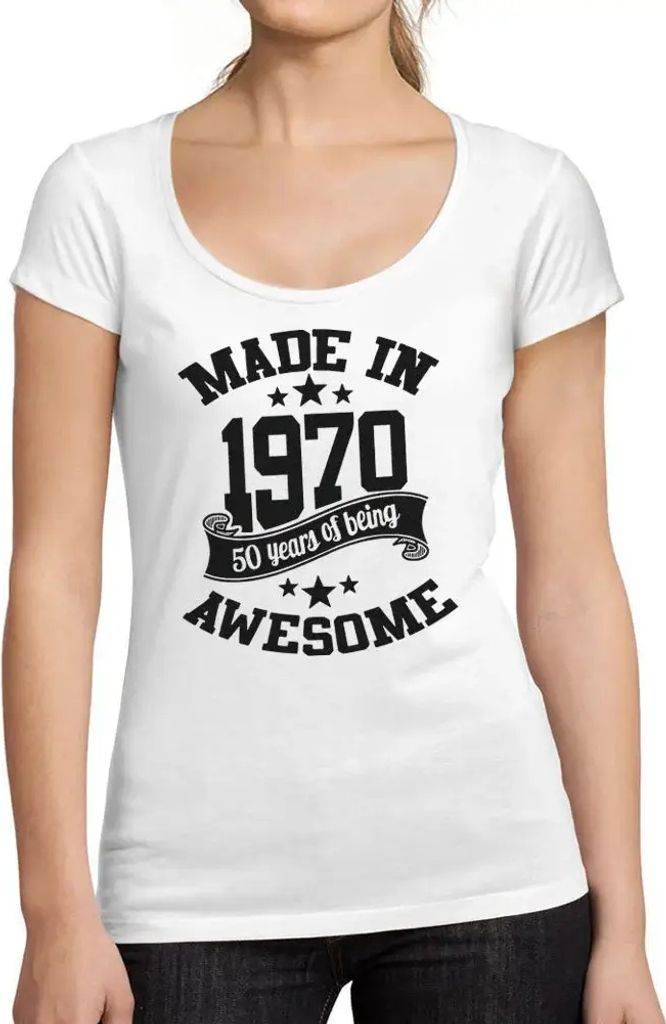 Damen Grafik T-Shirt Hergestellt 1970 – 1970 – Geschenk 54. Geburtstag Jahrestag 54 Jahre Jubiläum 54 Jährige Frau Jahrgang 1970 Kurzarm