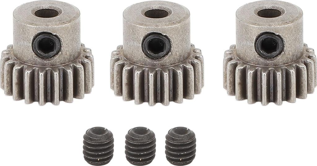 3PCS RC Auto Motor Getriebe M0,6 3,175mm Bohrung Stahl Pulver Legierung Ritzel Ersatz 21T