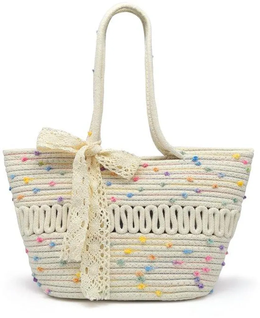 Sac en corde de coton noire - Accessoire d'été tressé à la main robuste