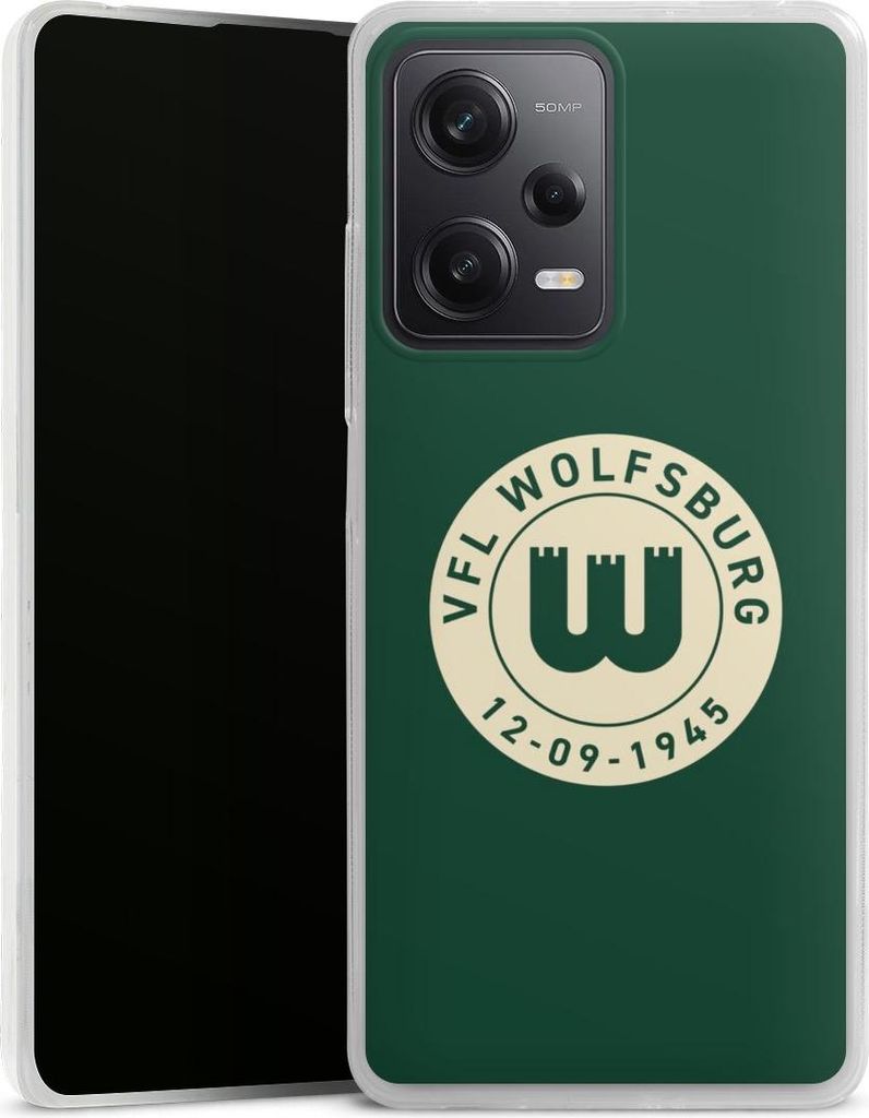 DeinDesign Slim Hülle für Xiaomi Redmi Note 12 Pro 5G Silikon Case Ultra Dünn Handyhülle Offizielles Lizenzprodukt VfL Wolfsburg 80 Jahre