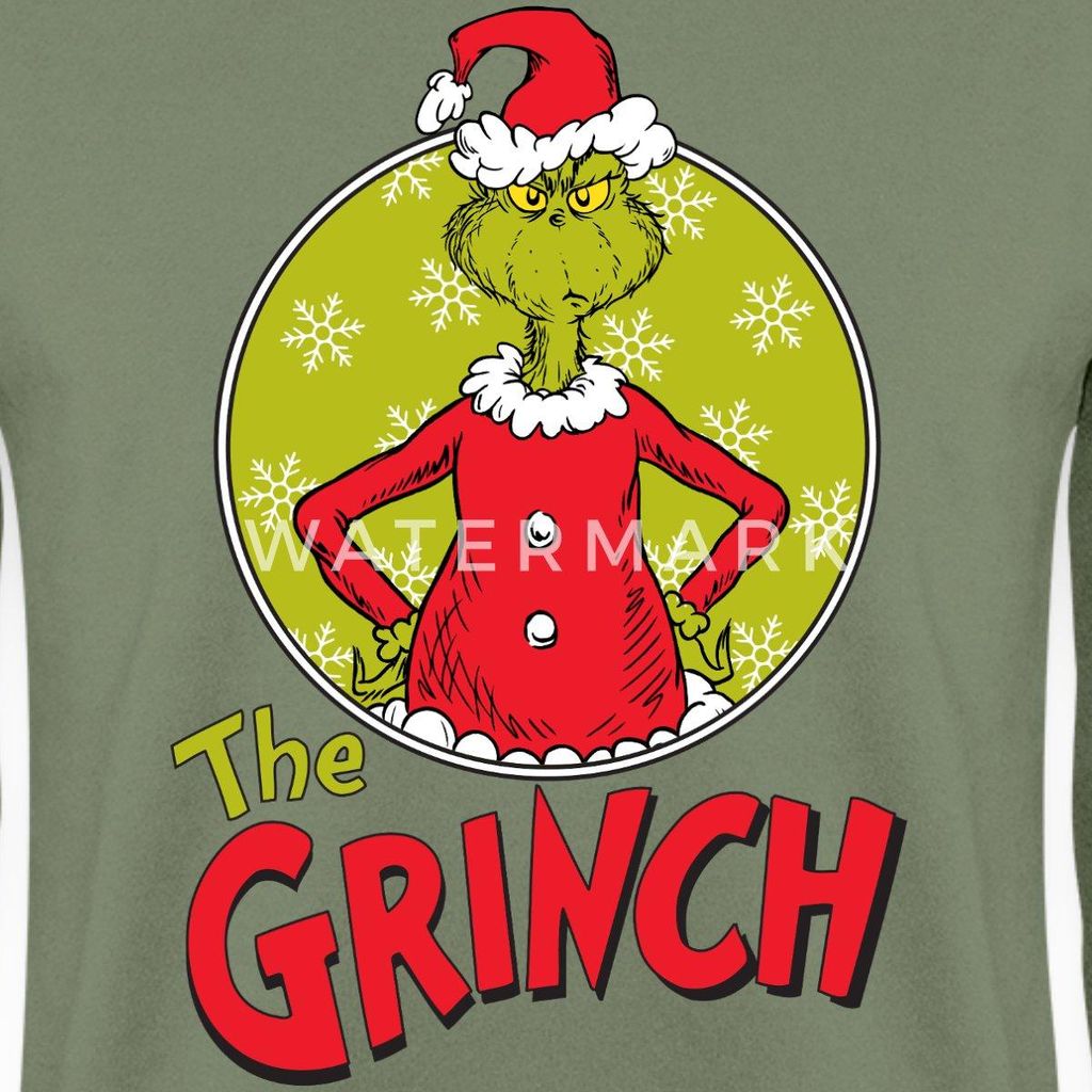 Spreadshirt Der Grinch Logo The Grinch Uni Pullover, L, Armeegrün