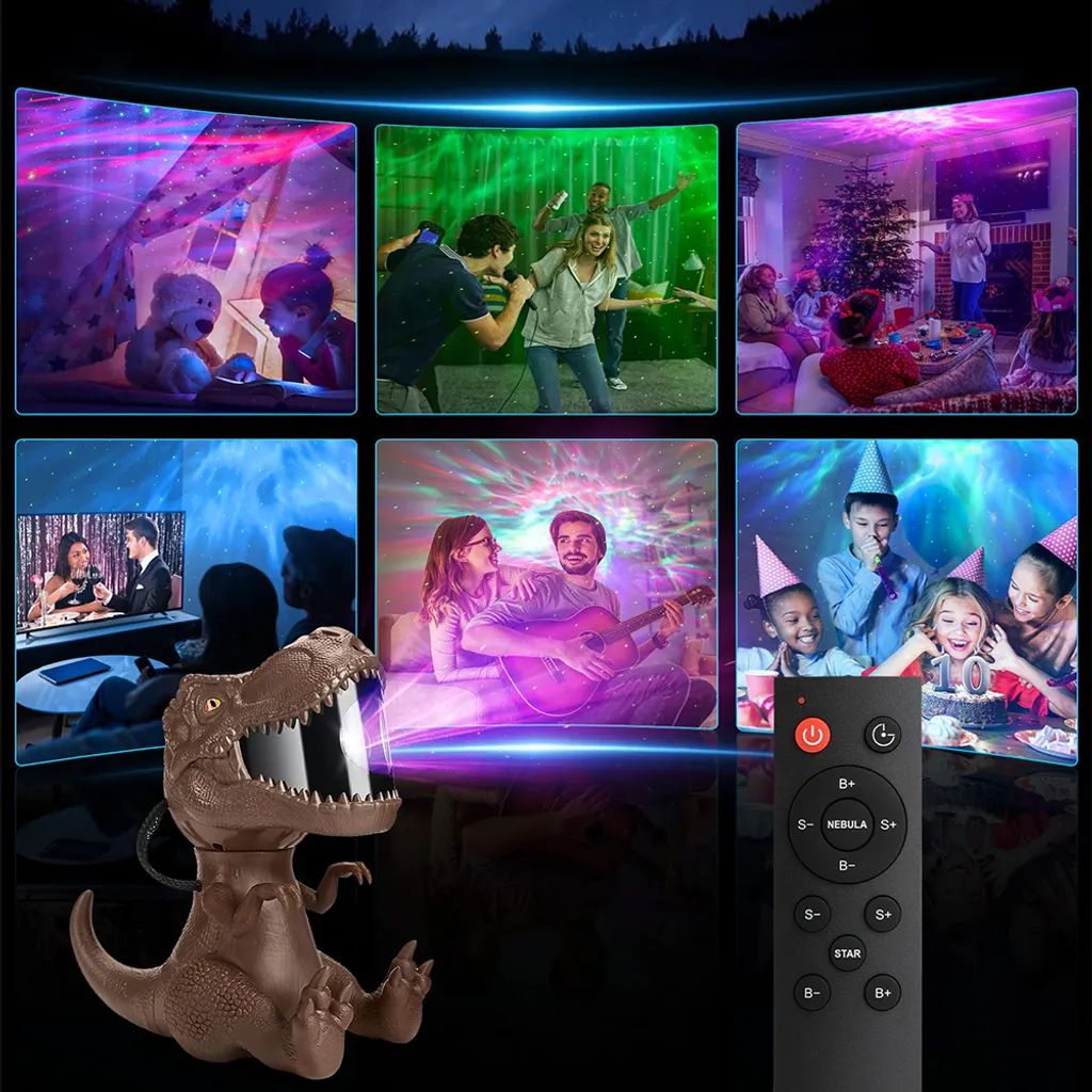 Proiettore Magico Aurora Dinosauro - Lampada Stelle Regalo Natale - 2