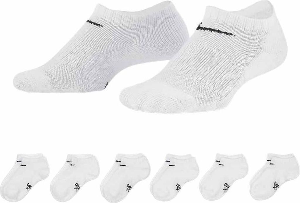 Nike Kids Rn0017 Unsichtbare Socken 6 Paare Weiß EU 23 1/2-27 Weiß EU 23 1/2-27