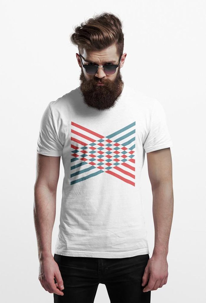 D&B Uni Polo ST00008 Abstrakt Weiß-Größe 4XL