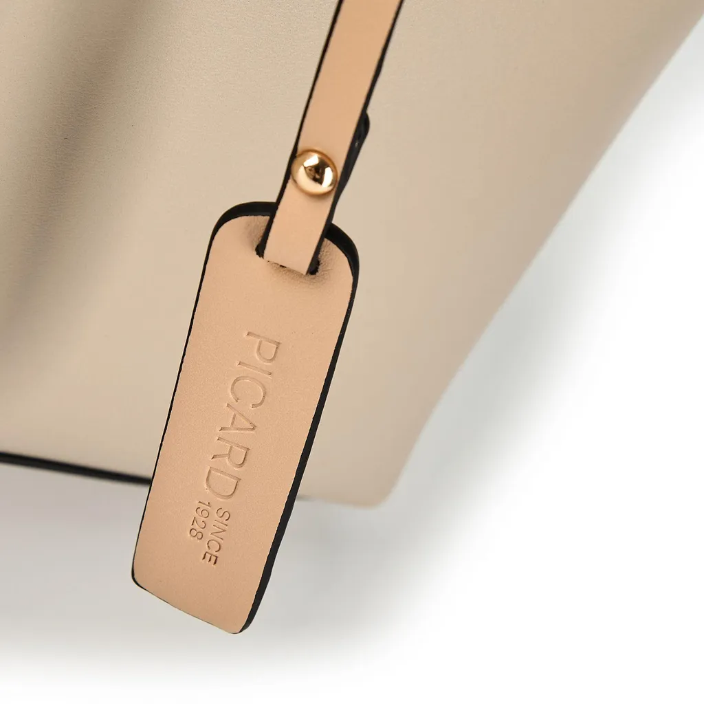 Sac shopping Riviera Picard en cuir grainé beige - Design ergonomique - 9