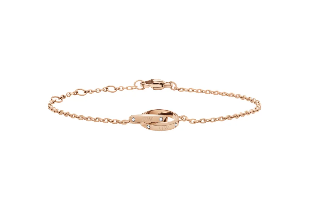 Bracelet Jonc Lumine Unity Daniel Wellington en Acier et Cristaux Rose
