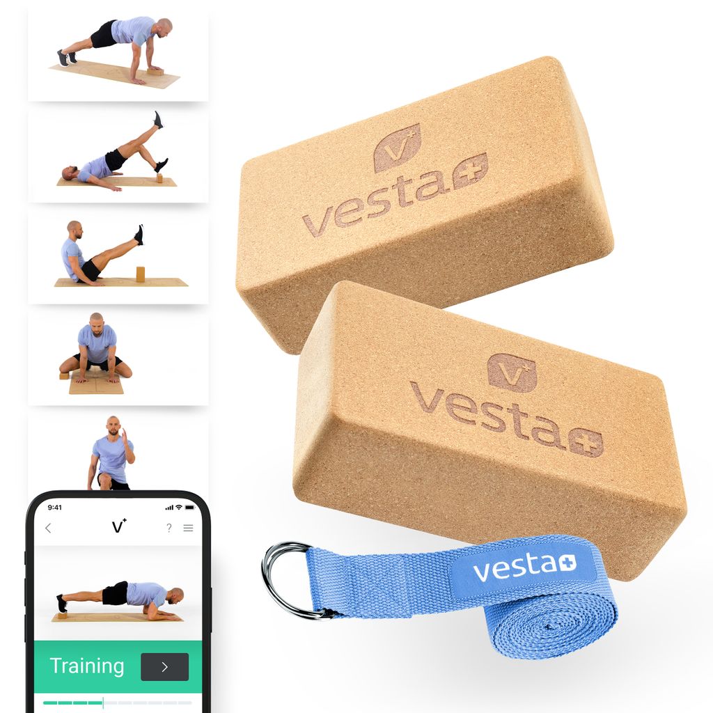 Yoga Set FLOW Yogamatte mit Block & Gurt