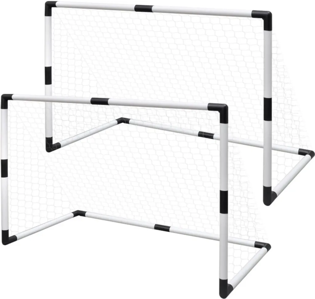 Mini buts de foot 91,5x48x61 cm avec filet résistant pour jardin, lot de 2