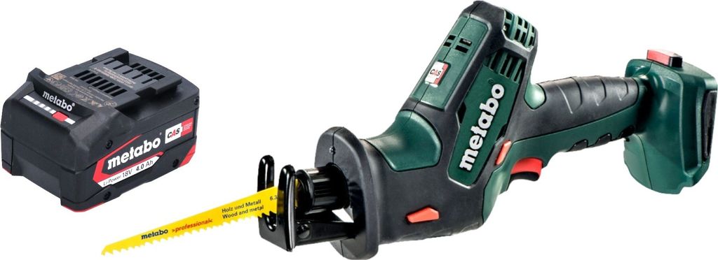 Metabo SSE 18 LTX Compact Akku Reciprosäge Säbelsäge 18 V 13 mm + 1x Akku 4,0 Ah - ohne Ladegerät
