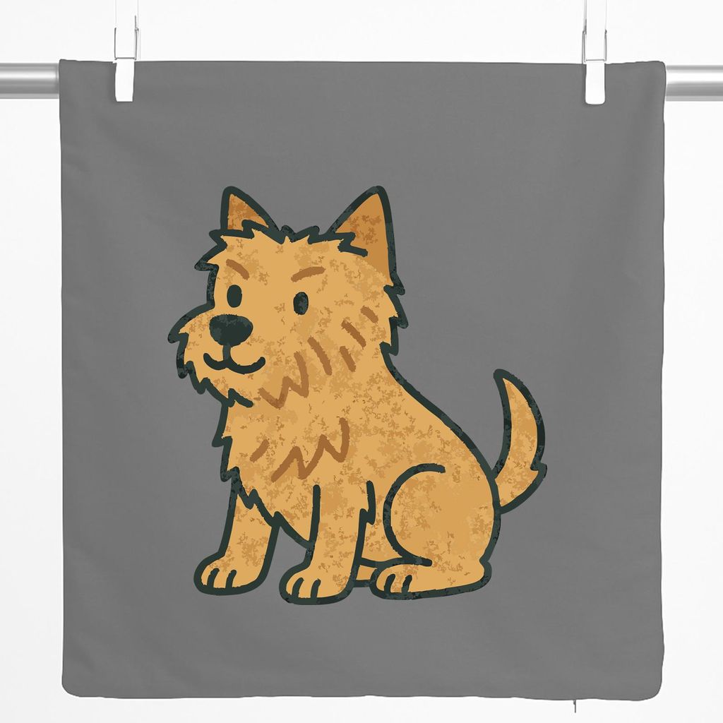 Huuraa Kissenbezug Norwich Terrier Comic Nori 40x40cm Steel Grey Baumwolle Dekokissenbezug Geschenkidee
