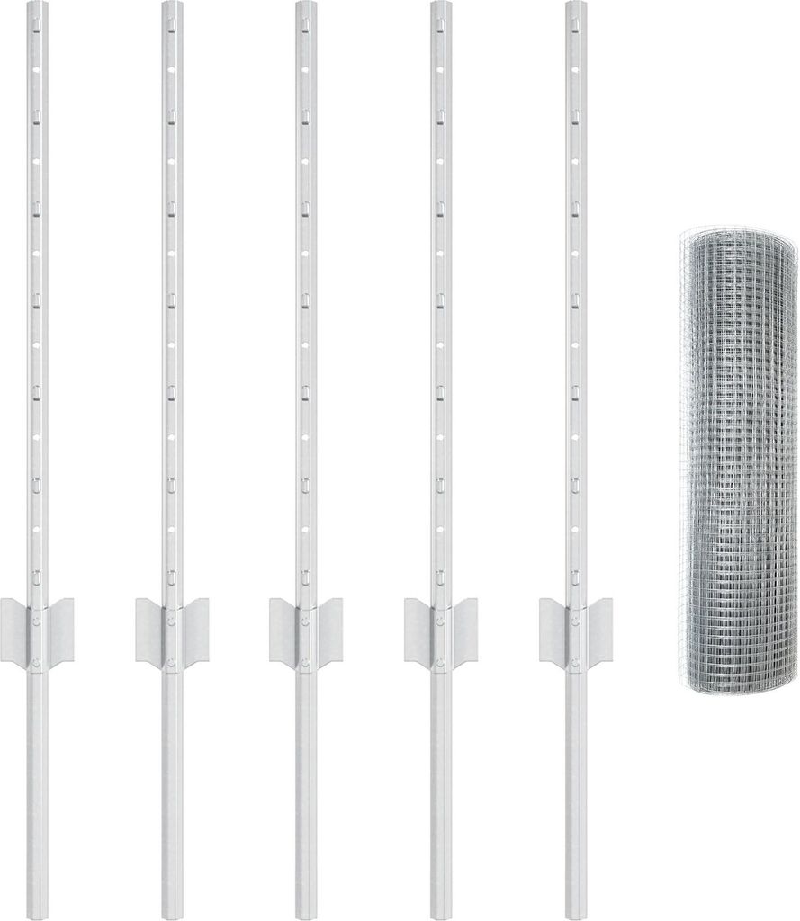 Möbel Gartenzaun Set 2er Pack Verzinktes Silber Verzinkter Stahl - Zaunzubehör 3336316