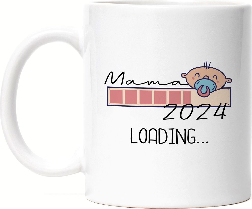 Mama Loading 2024 Tasse für werdende Mütter zur Geburt Tochter Sohn Ich werde Mama Geschenk Tasse Babynews