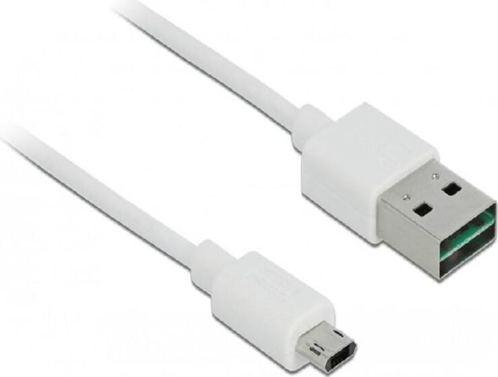 EASY-USB2.0-A auf Micro-B Kabel, 2m, beidseitig, weiß