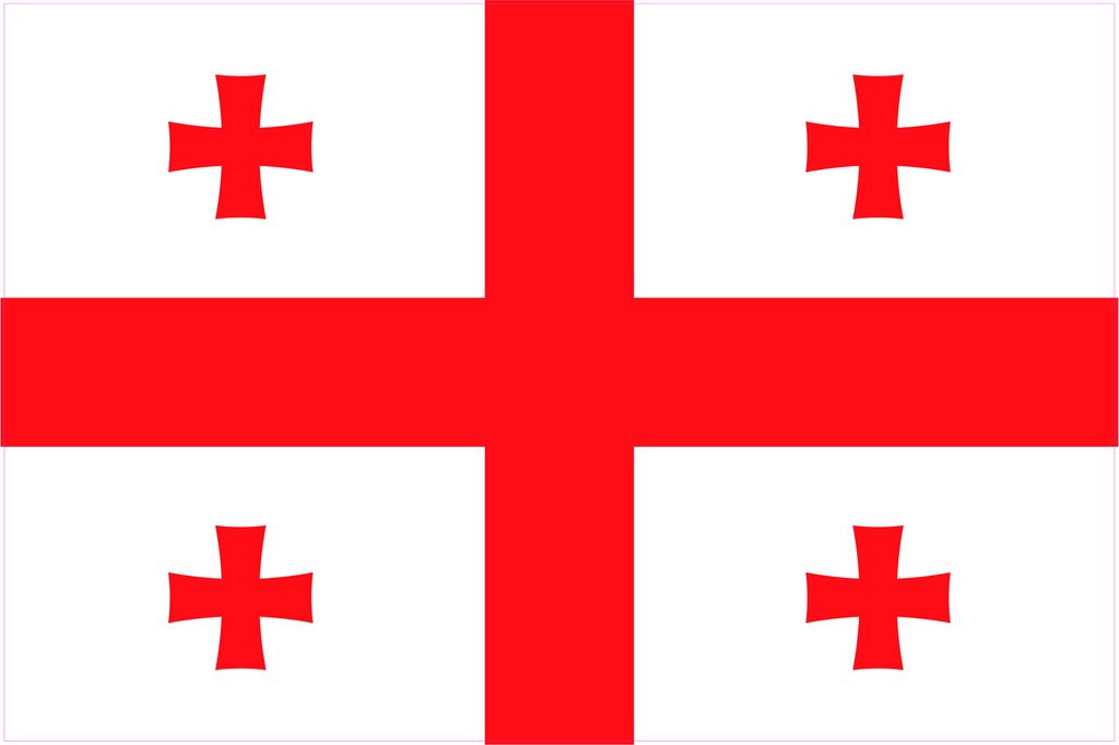 Kiwistar WANDTATTOO Sticker Fahne Flagge Aufkleber Georgien 60 x 40cm - Dekoration für Kinderzimmer Schlafzimmer Wohnzimmer Küche Badezimmer