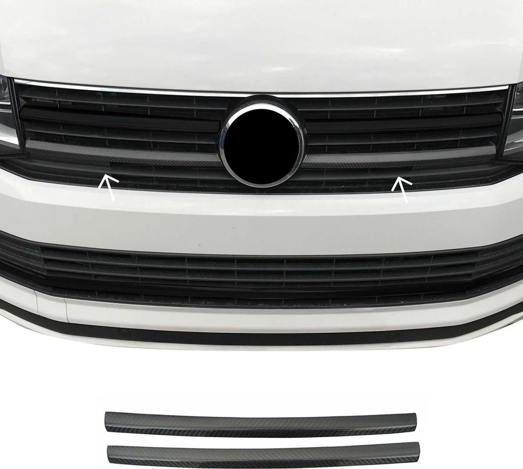 Kühlergrill Grillleisten für VW T6 Transporter 2015-2019 Highline Carbon 2x