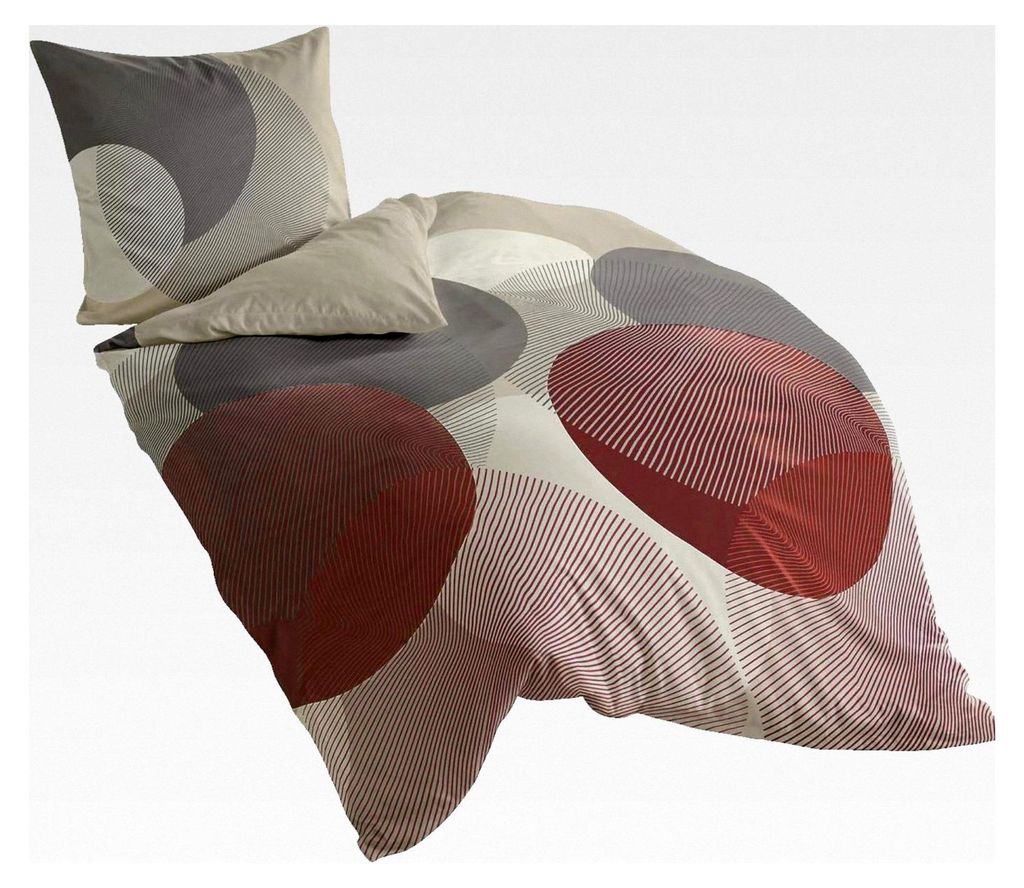 Feinbiber-Bettwäsche, Designed in Germany, 135 x 200 cm + 80 x 80 cm, kiesel