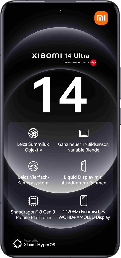 Xiaomi 14 Ultra 5G 16 GB/512 GB Schwarz (Black) Dual-SIM Obrázok produktu 