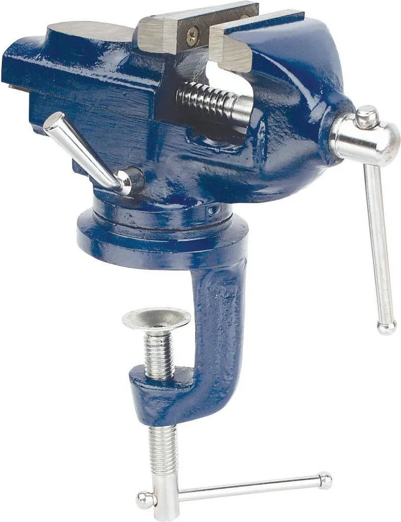 Petit Étau d'Établi 50 mm pour Modélisme et Bricolage de Précision Bleu