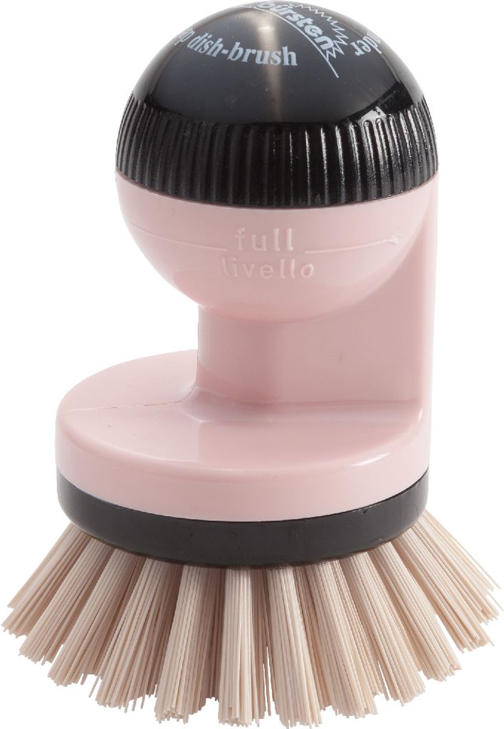 haug bürsten - Knopfbürste mit Spülmittelspender soft rosé - Maße ca. 90 x Ø65 mm - 12877