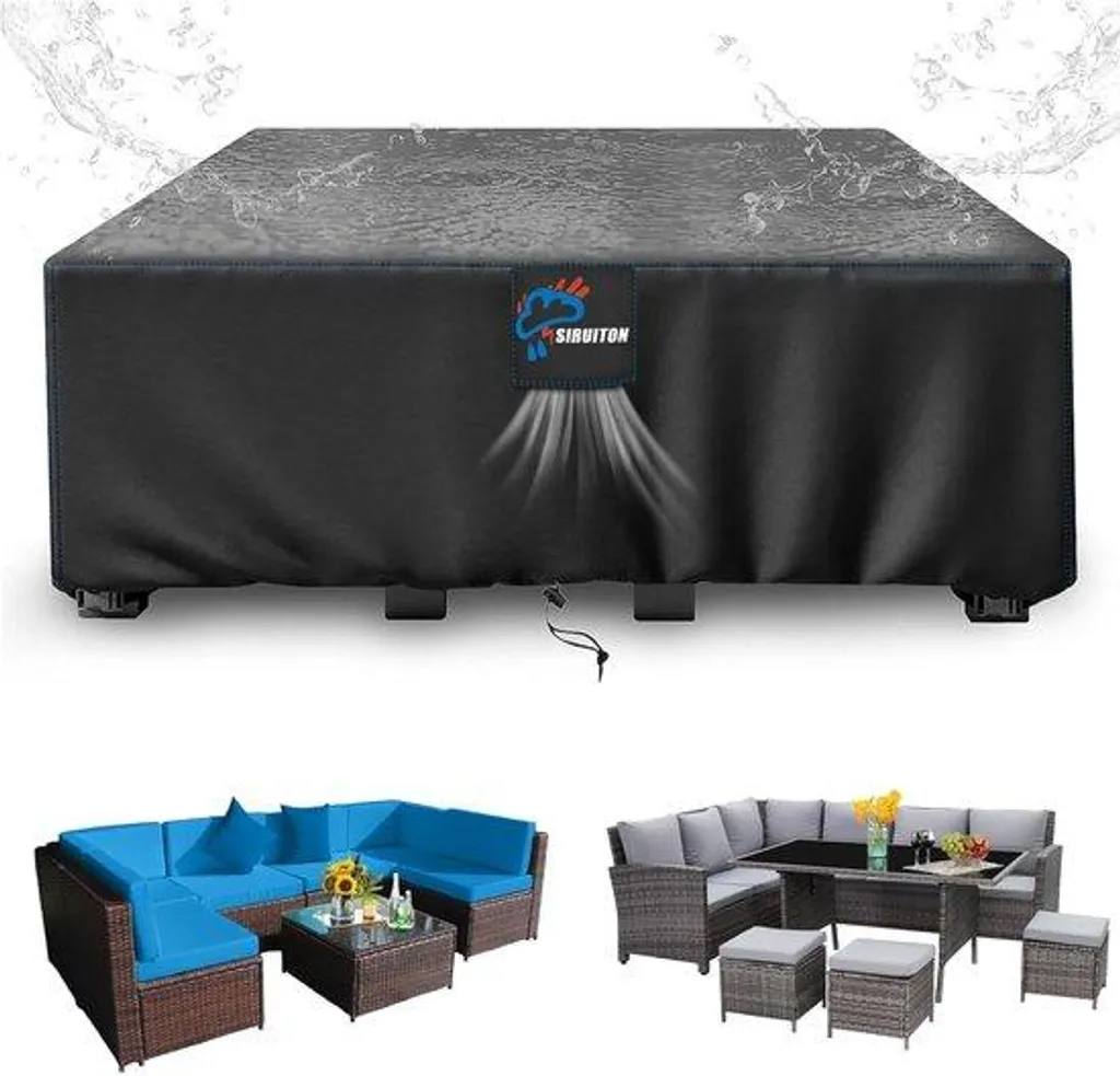 Housse de mobilier de jardin 280x205x106 cm imperméable et coupe-vent