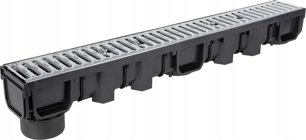 LINEARE ENTWÄSSERUNG A15 Rinne, H105 Metallrost