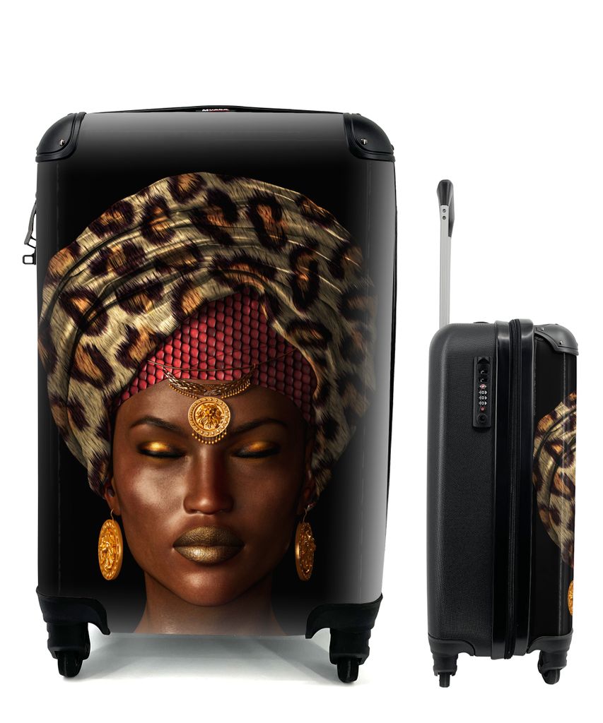 MuchoWow Koffer Handgepäck Trolley Rollkoffer Kleine Reisekoffer mit 4 Rollen - Frauen - Farben - Accessoires - Cabin Size < 55x40x23 cm & 55x40...