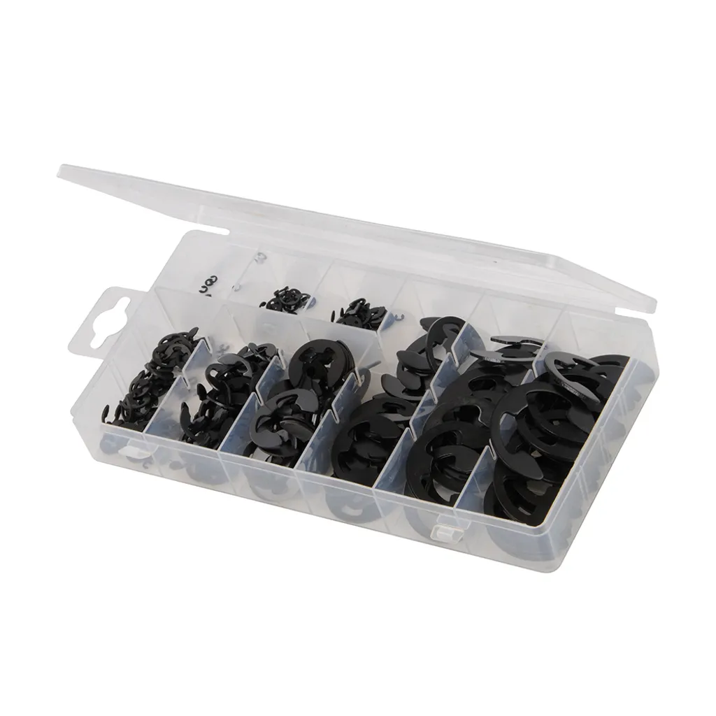 Bagues d'arrêt pour arbres kit de 300 pièces en acier carbone 1,5-22mm