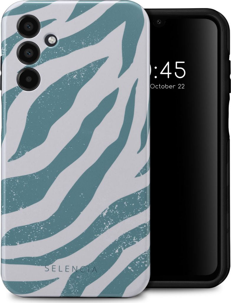 Selencia Vivid Back Cover Samsung Galaxy A15 (5G/4G) - Colorful Zebra Pine Blue