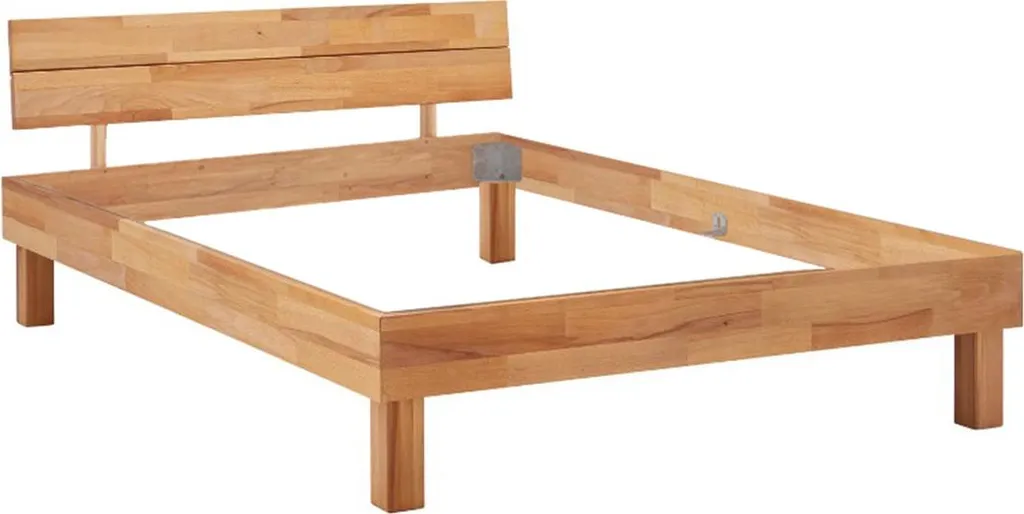 Cadre de lit 140x200 cm pour chambre adulte en chêne massif Bonnie