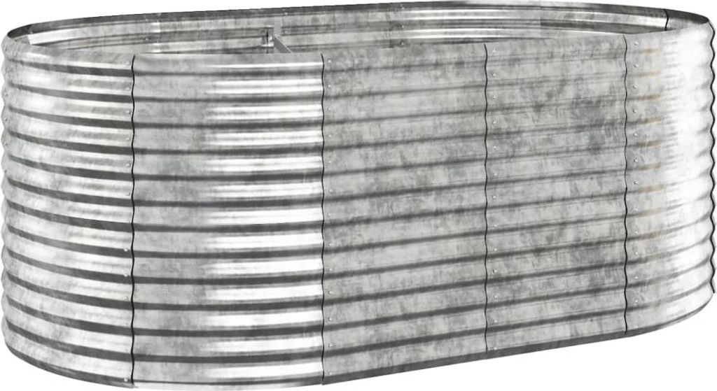 VidaXL Pflanzkübel Aus Stahl – 152x40x68 Cm, Silber, Pulverbeschichtet, Wetterfest, Für Garten & Terrasse