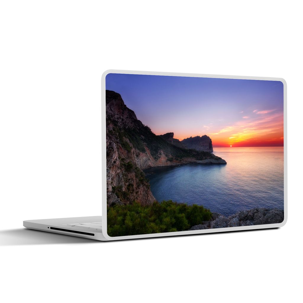 MuchoWow Laptop Aufkleber Sticker Cover Meer - Felsen - Berge - Natur 30x22 cm - Laptop-Sticker