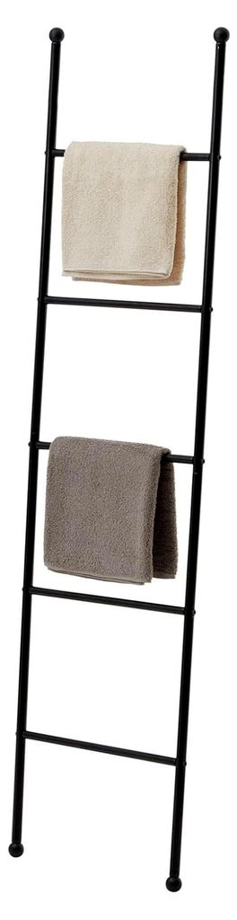 Handtuchhalter CASTEL mit 5 Stangen in Schwarz, Schlichte Handtuchleiter aus Metall, Handtuchhalter im modernen Design