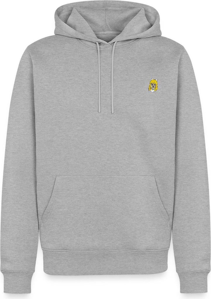 Spreadshirt Heidi Klara Portrait Stick Herren Premium Hoodie, M, Grau meliert