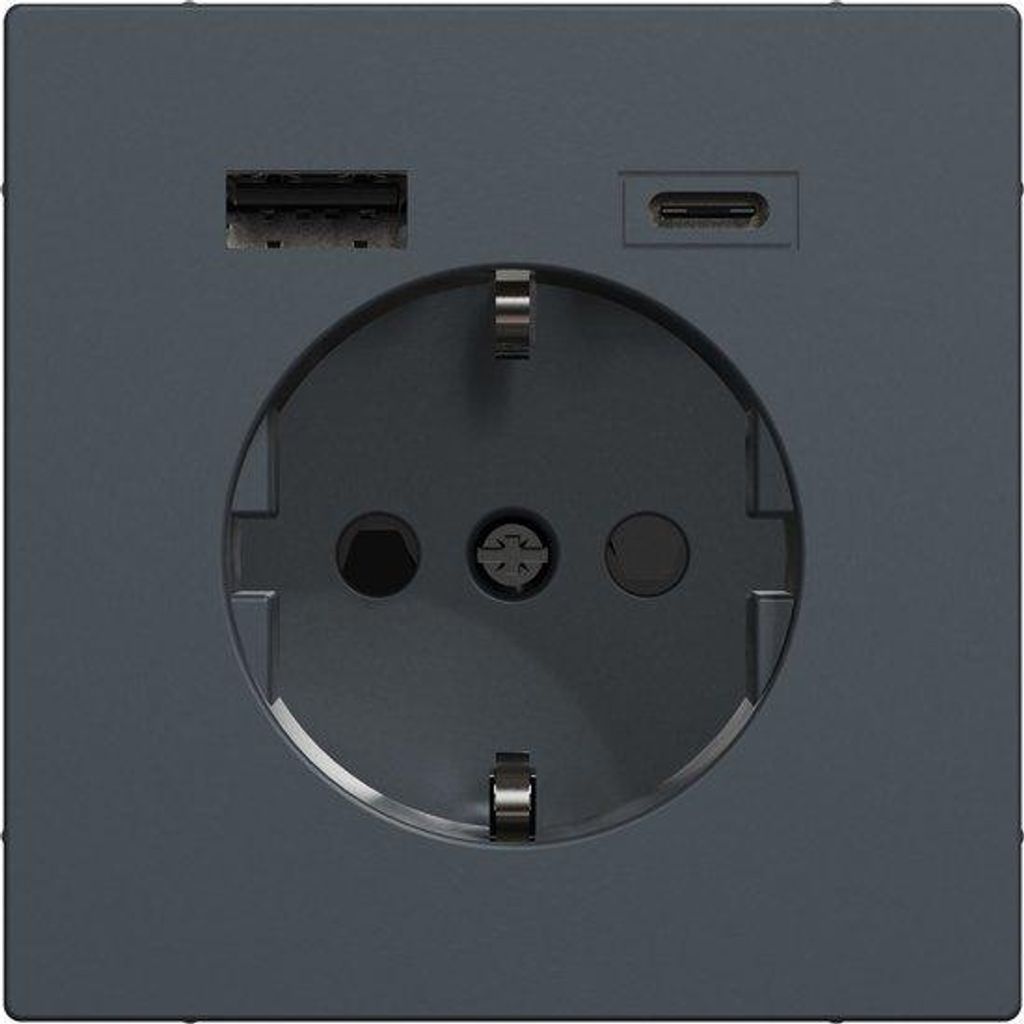 Inbouw-Steckdose USB A+C Anthrazit