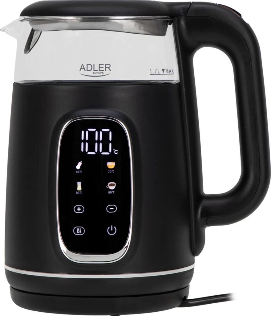 Adler AD 1305 BS Wasserkocher 2200 W - 5 Temperatureinstellungen, 360°-Sockel