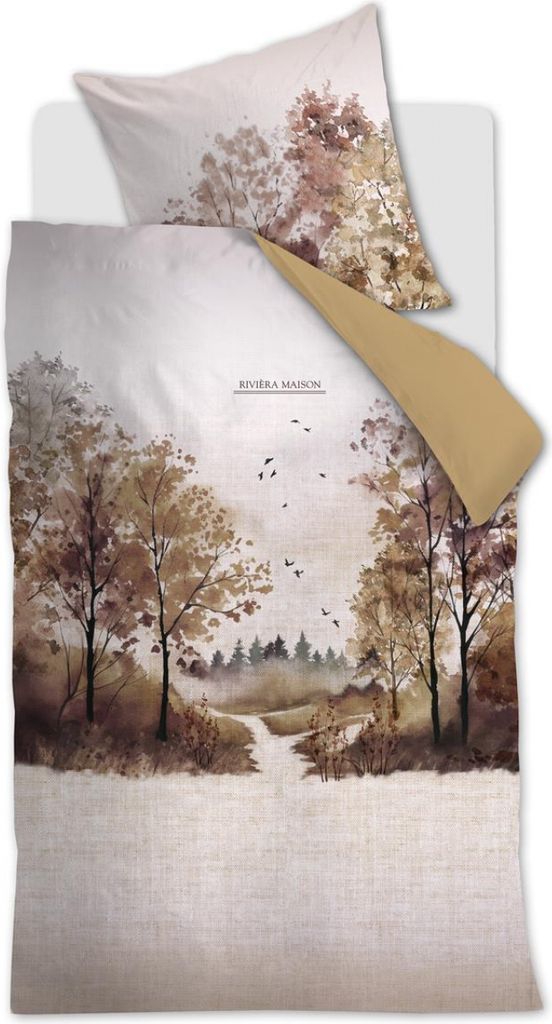 Rivièra Maison Bettwäsche-Garnitur Aurelia Farbe Brown Größe 135x200+80x80 cm
