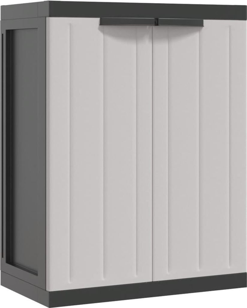 vidaXL Mobile da giardino grigio e nero 65x37x85 cm PP Immagine del prodotto 