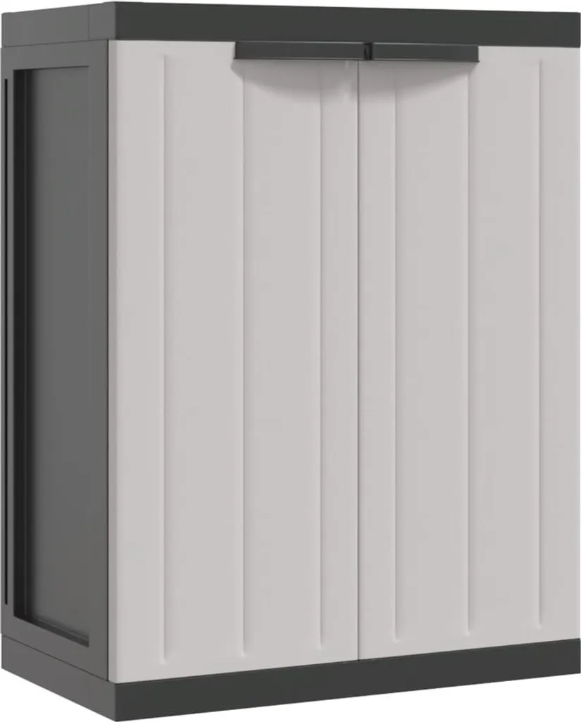 vidaXL Mobile da giardino grigio e nero 65x37x85 cm PP