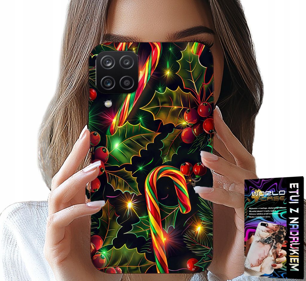 Gehäuse Für Samsung Galaxy A22 5G - Zuckerstange, Mistelzweig, Weihnachtsbaum + Glas