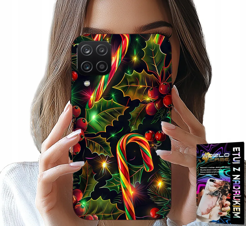 Custodia Natalizia Elegante Samsung A22 5G - Kit Regalo con Vetro