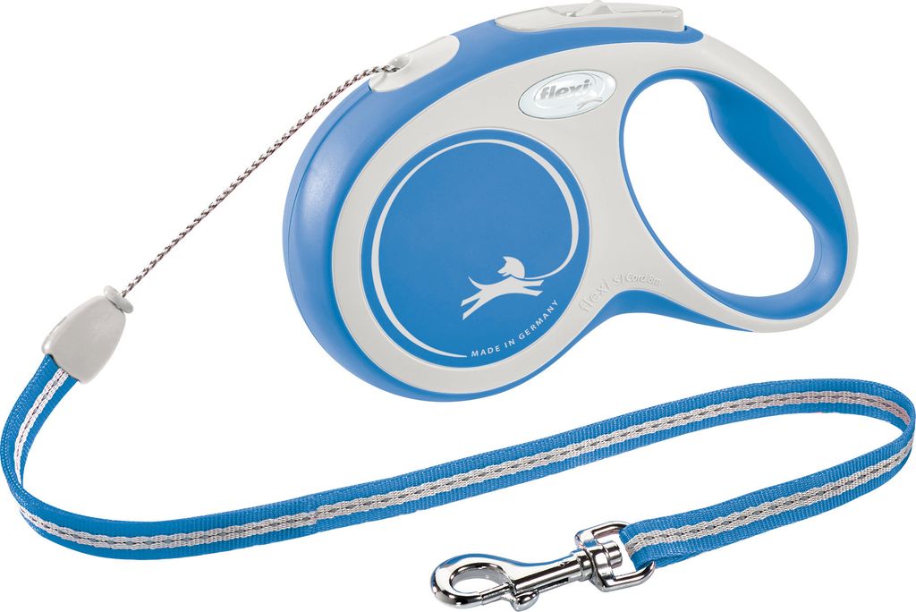 FLEXI Rollleine New COMFORT Seil - 8m, bis 12kg - blau Produktbild 1
