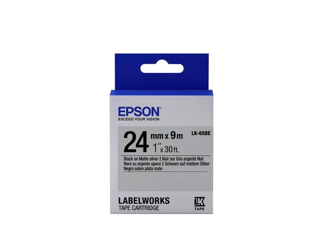 Ruban étiqueteuse Epson LK-6SBE pour classement de bureau et archives