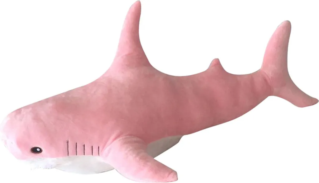 Peluche Requin Géant 80 cm - Coussin Moelleux Rose pour Enfant