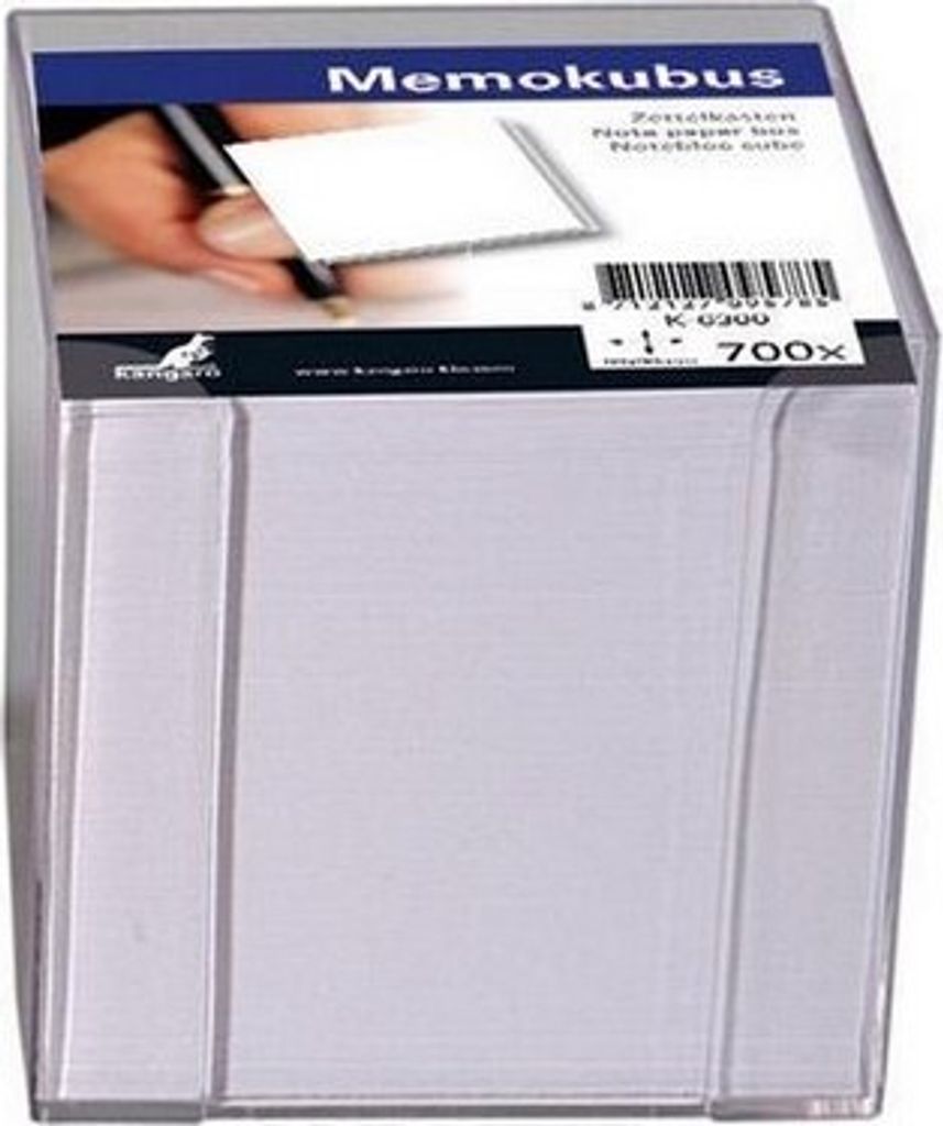 kangaro Zettelbox transparent bestückt 700 Blatt weiß